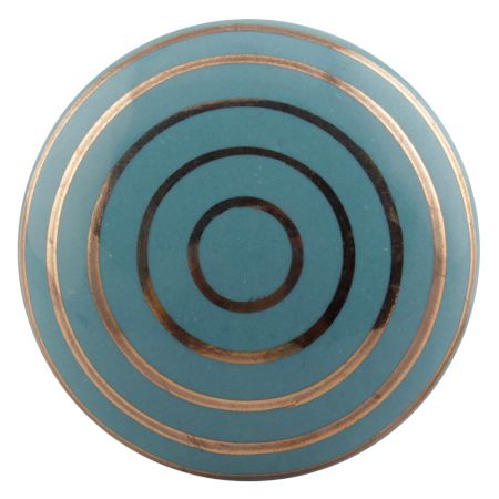 Sea Green Striped Ceramic Flat Cabinet Knobs Online